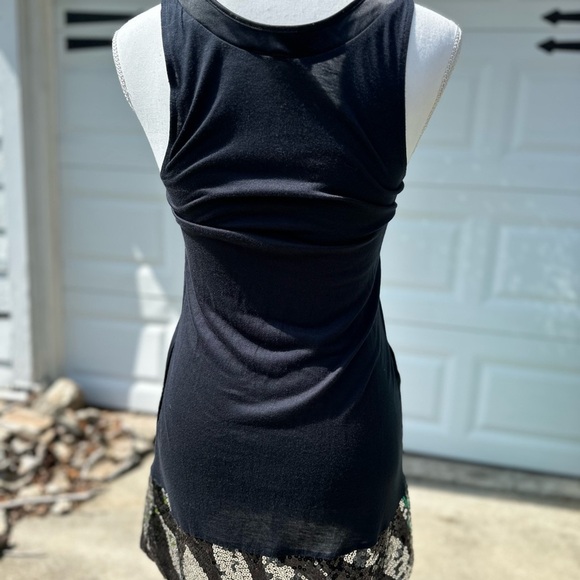 Y2K Express Black Sequin Trim Tank Dress – Size XS - Picture 6 of 6